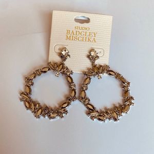 Studio Badgley Mischka Gem Round Hoop Earrings